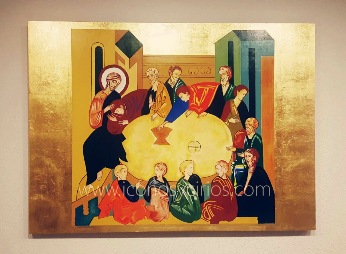 Icono Última Cena (gran formato) realizado sobre tabla en nuestro taller