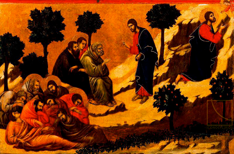 Oración de Jesús en el huerto de los Olivos, pintura antigua