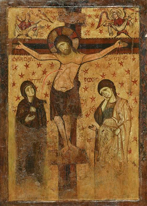 Icono antiguo de la Crucifixión