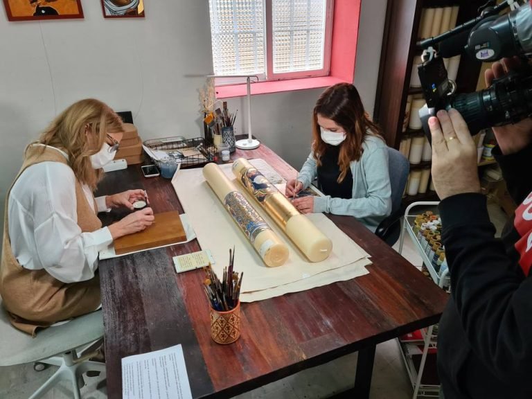 Grabación en el taller para la televisión